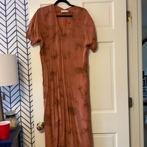 Zara silk tie dye maxi dress